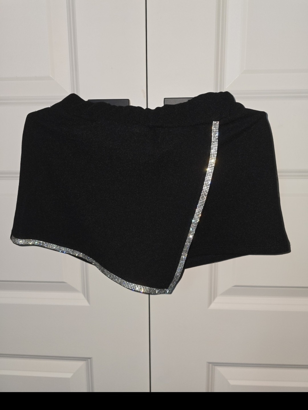 Girls (10) Black Sparkle Trim Skort